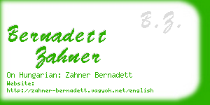 bernadett zahner business card